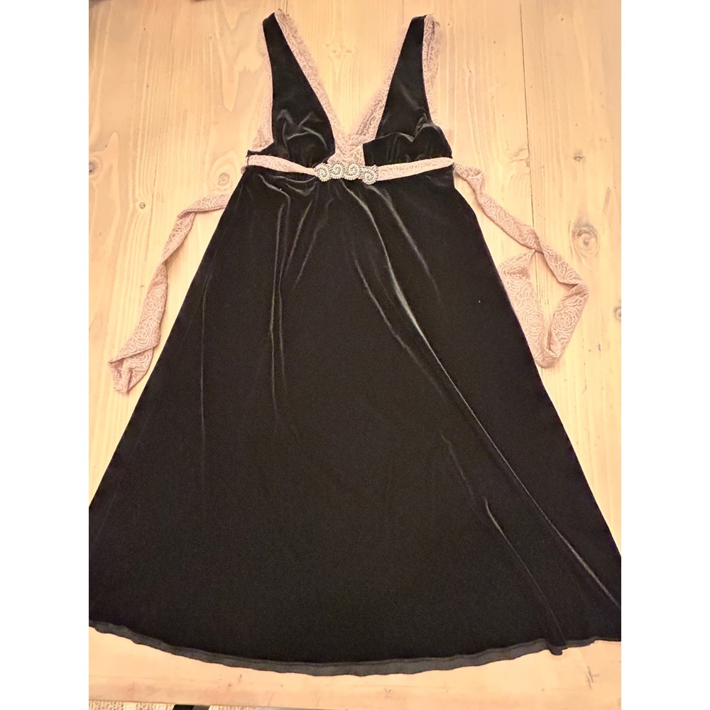 A17 Free People Velvet Mini Dress Lace Trim Sleeveless Party Cocktail‎